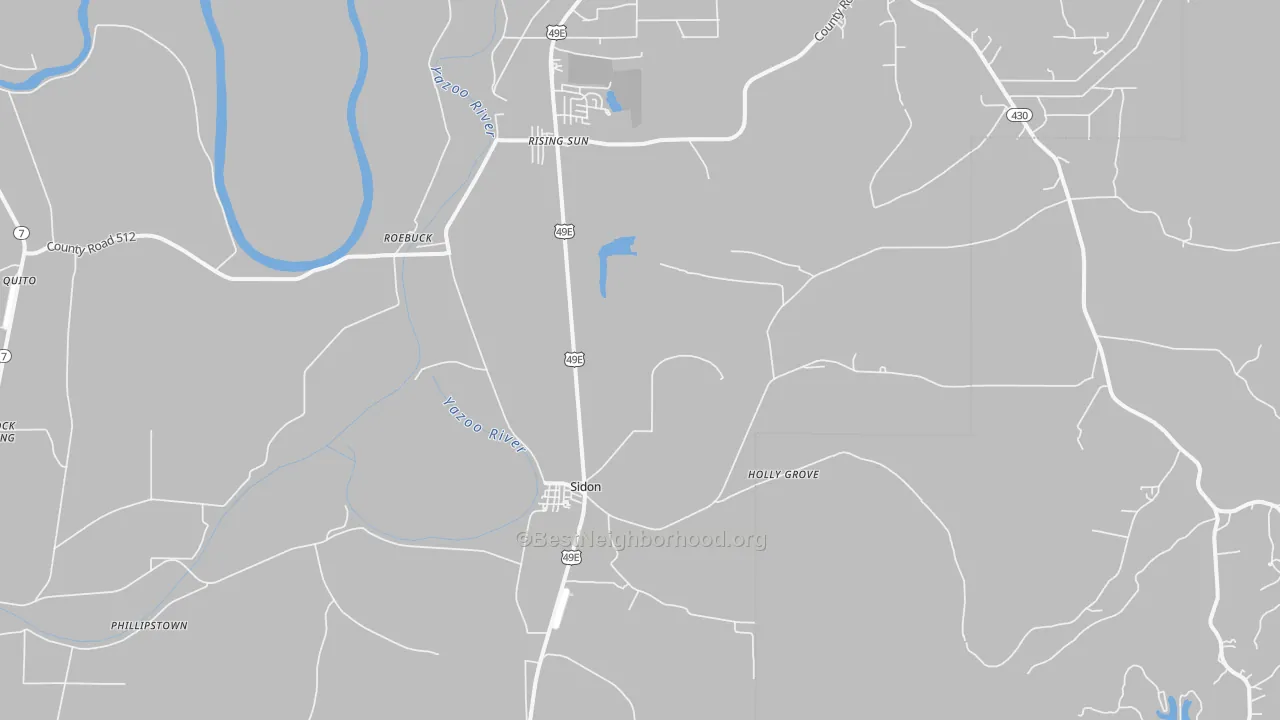 Bike Grade map of 38954, MS