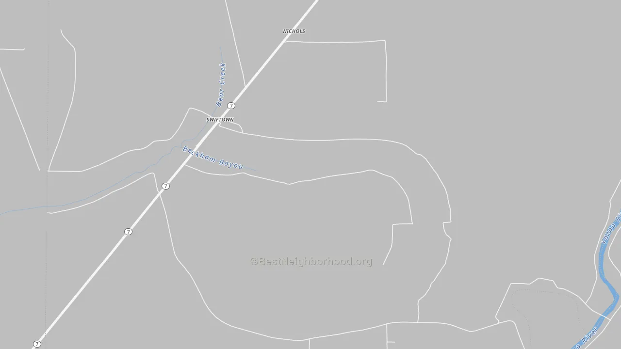 Bike Grade map of 38959, MS