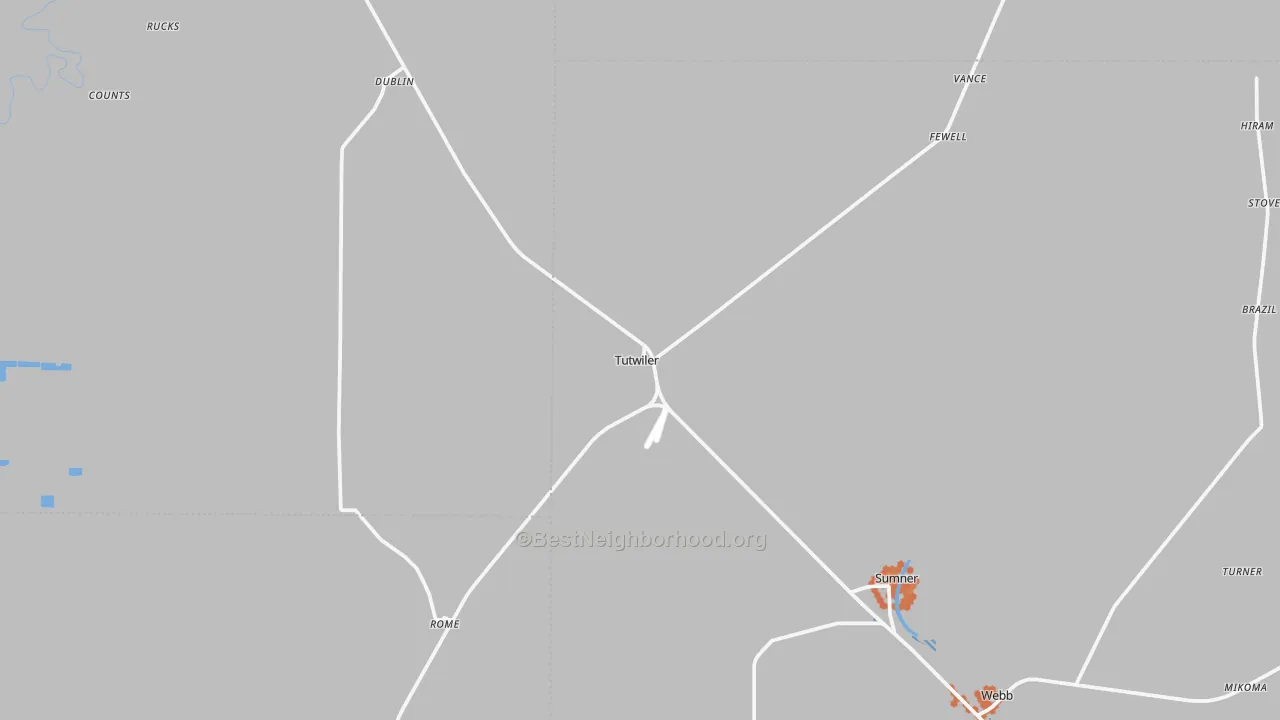 Bike Grade map of 38963, MS