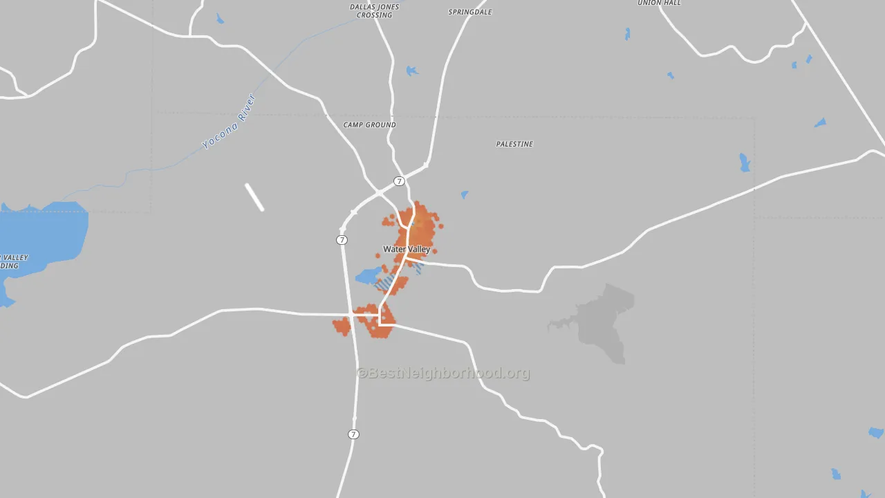 Bike Grade map of 38965, MS