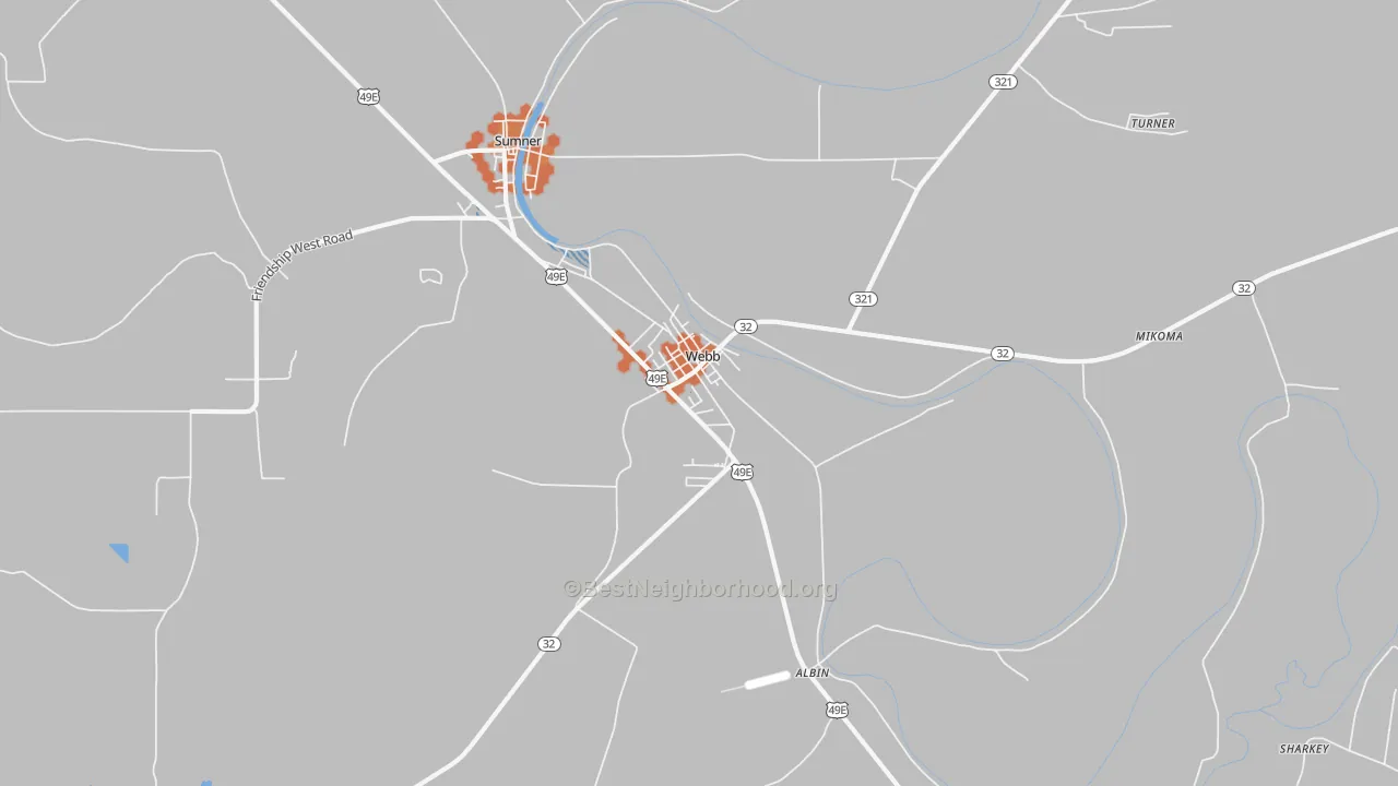 Bike Grade map of 38966, MS