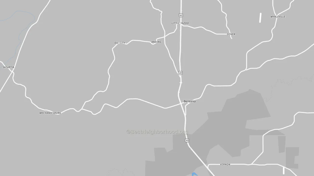 Bike Grade map of 39040, MS