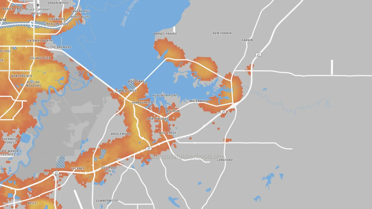 Bike Grade map of 39047, MS