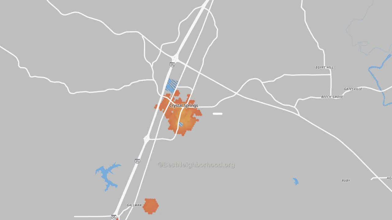 Bike Grade map of 39059, MS