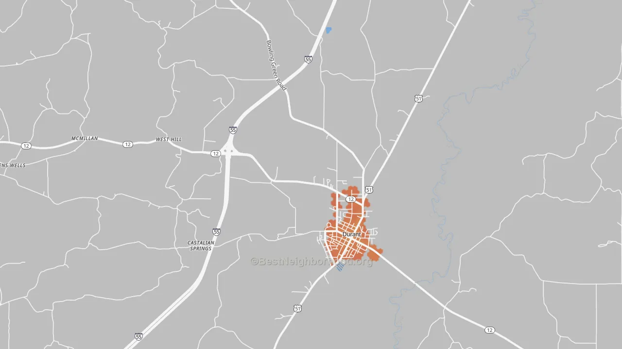 Bike Grade map of 39063, MS