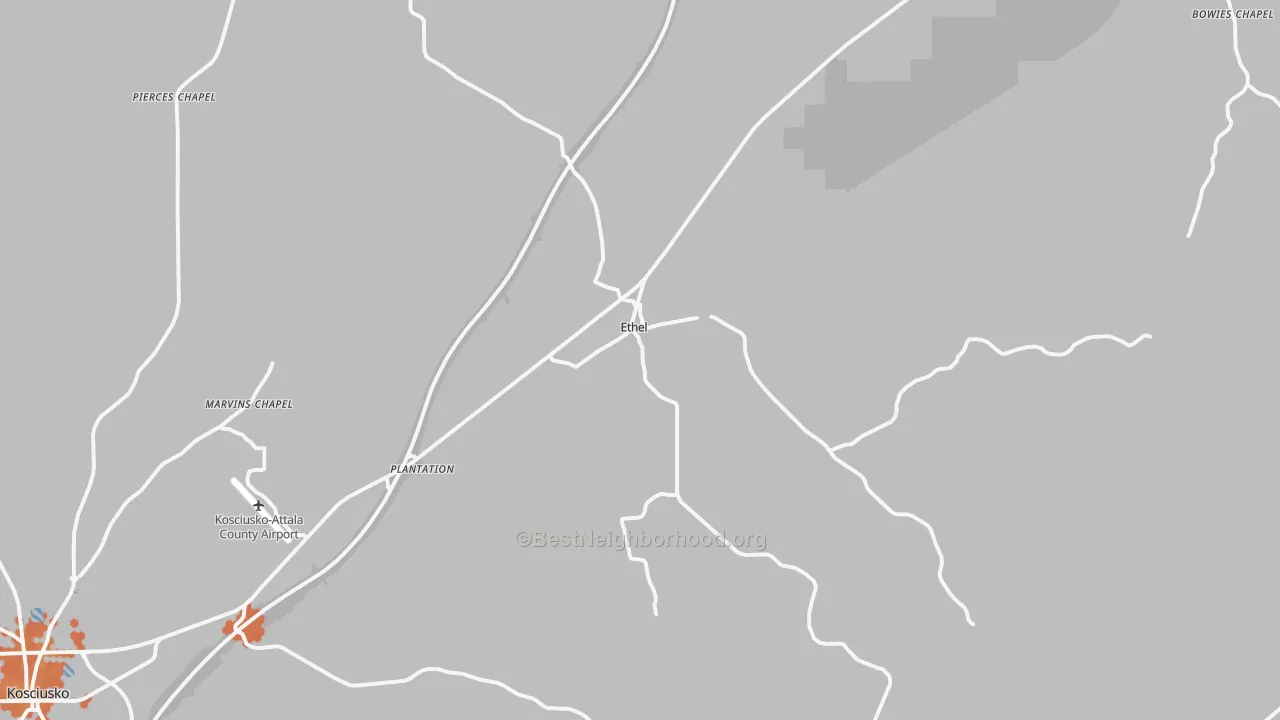 Bike Grade map of 39067, MS