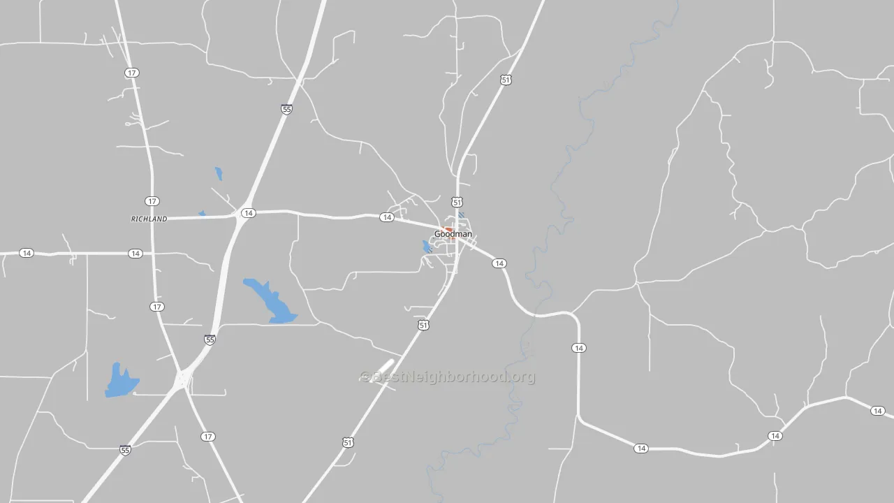 Bike Grade map of 39079, MS