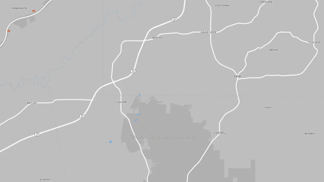 Bike Grade map of 39094, MS