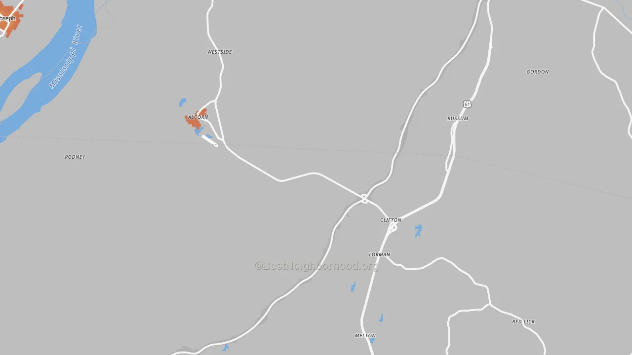 Bike Grade map of 39096, MS
