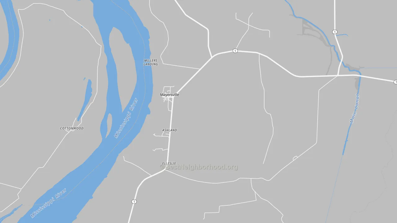 Bike Grade map of 39113, MS