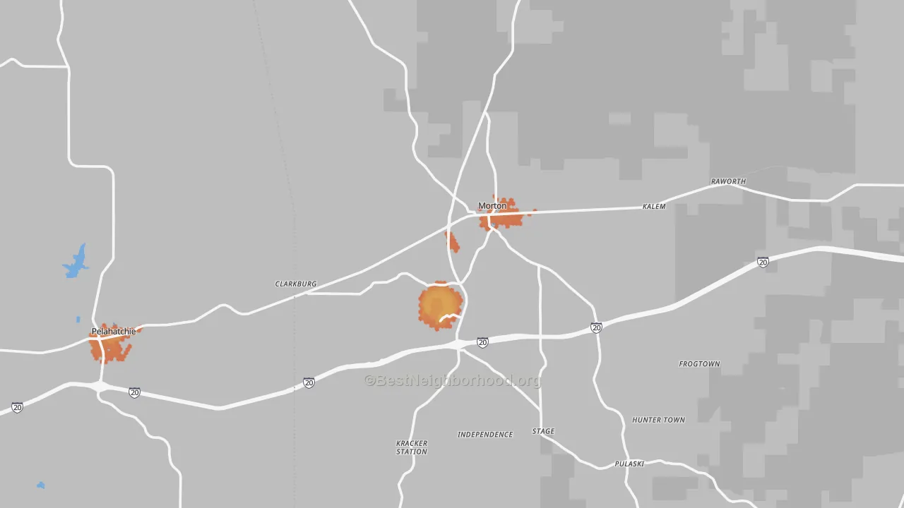 Bike Grade map of 39117, MS