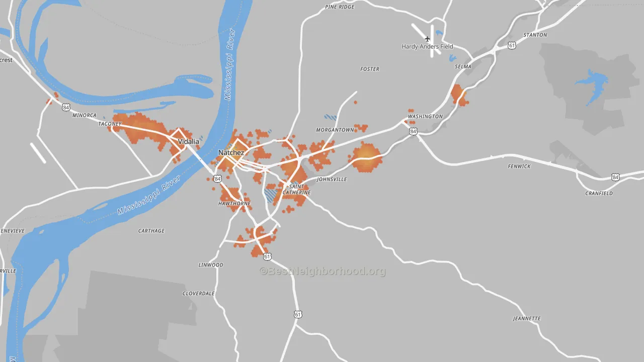 Bike Grade map of 39120, MS