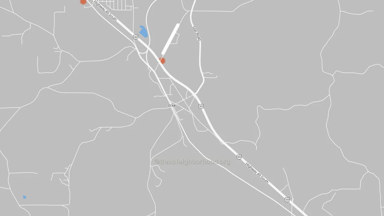 Bike Grade map of 39167, MS