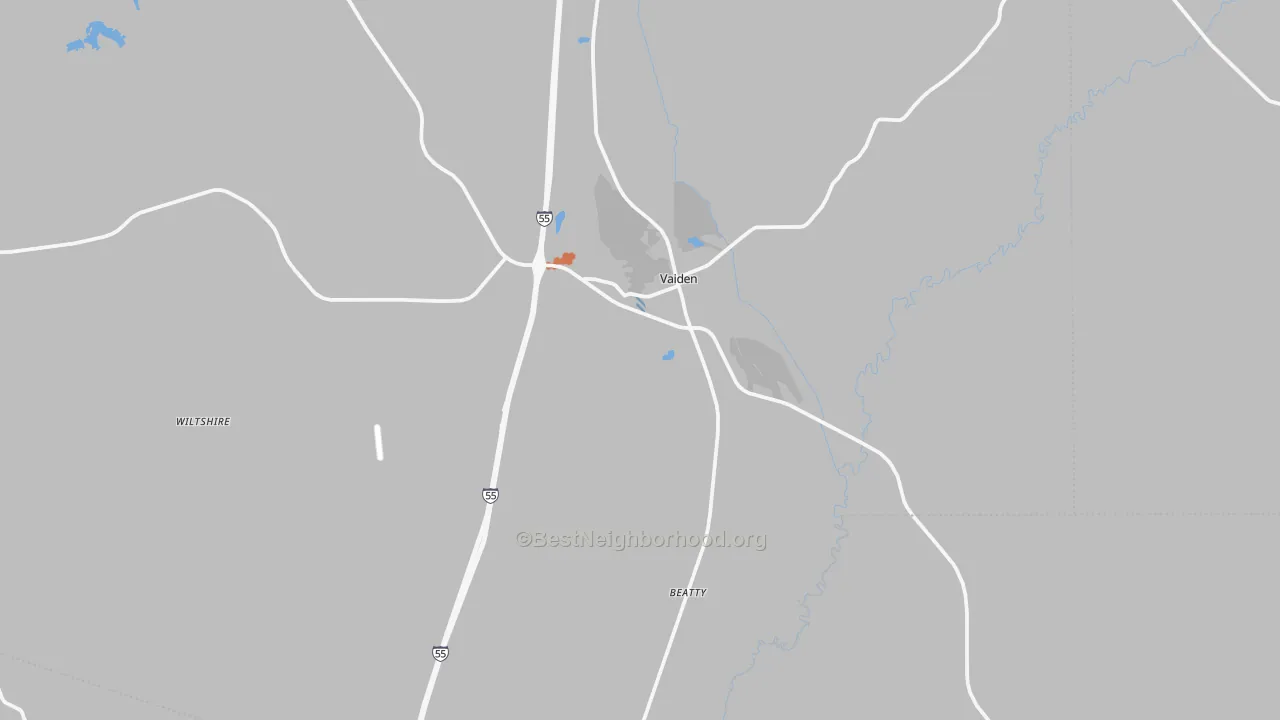 Bike Grade map of 39176, MS