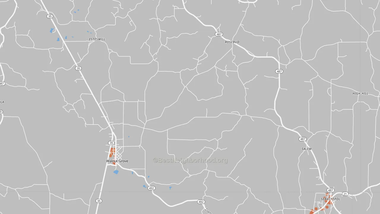 Bike Grade map of 39189, MS