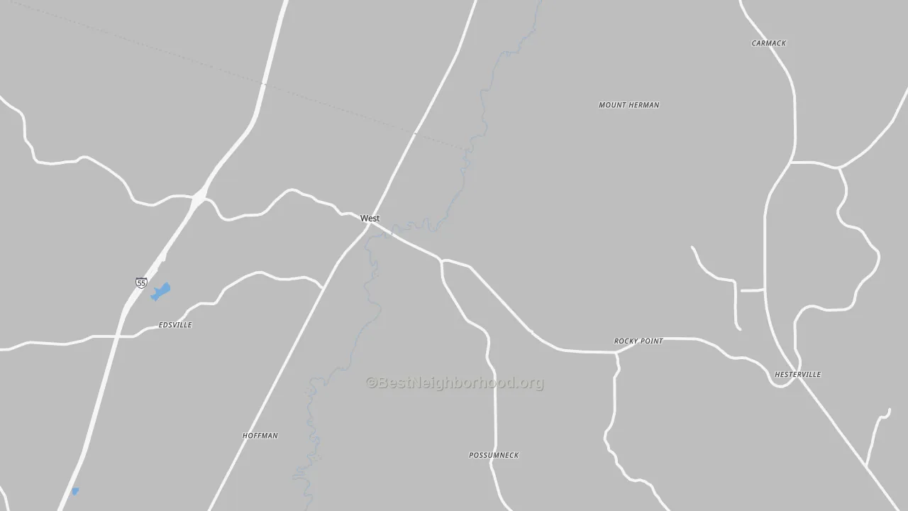 Bike Grade map of 39192, MS