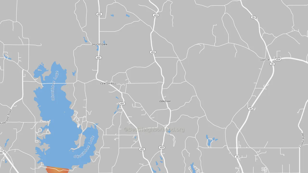 Bike Grade map of 39320, MS
