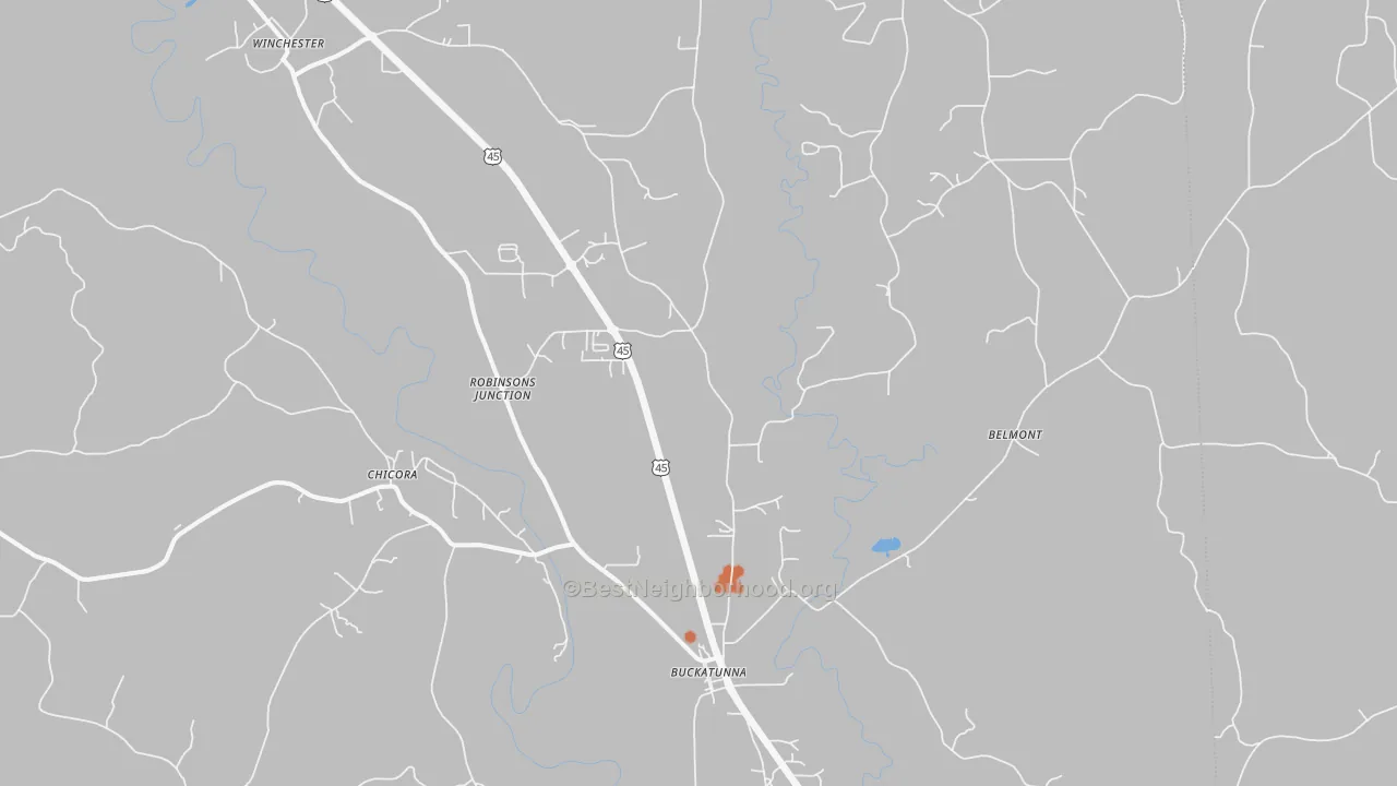 Bike Grade map of 39322, MS