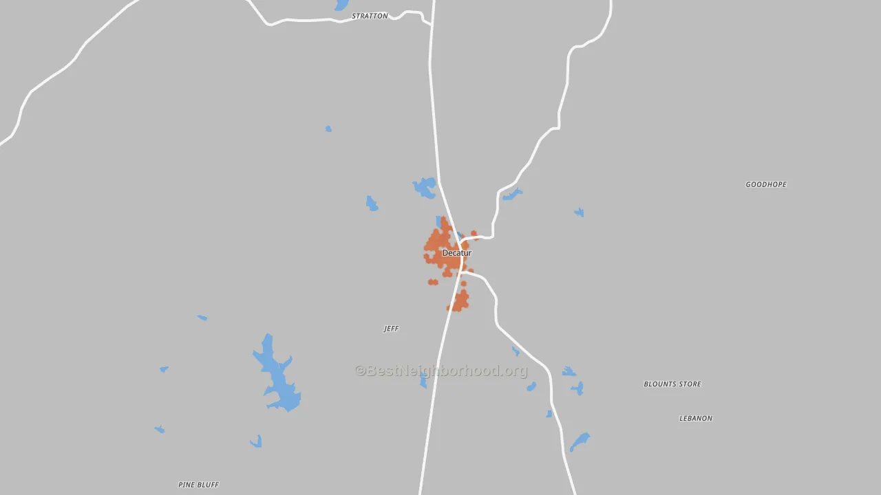 Bike Grade map of 39327, MS