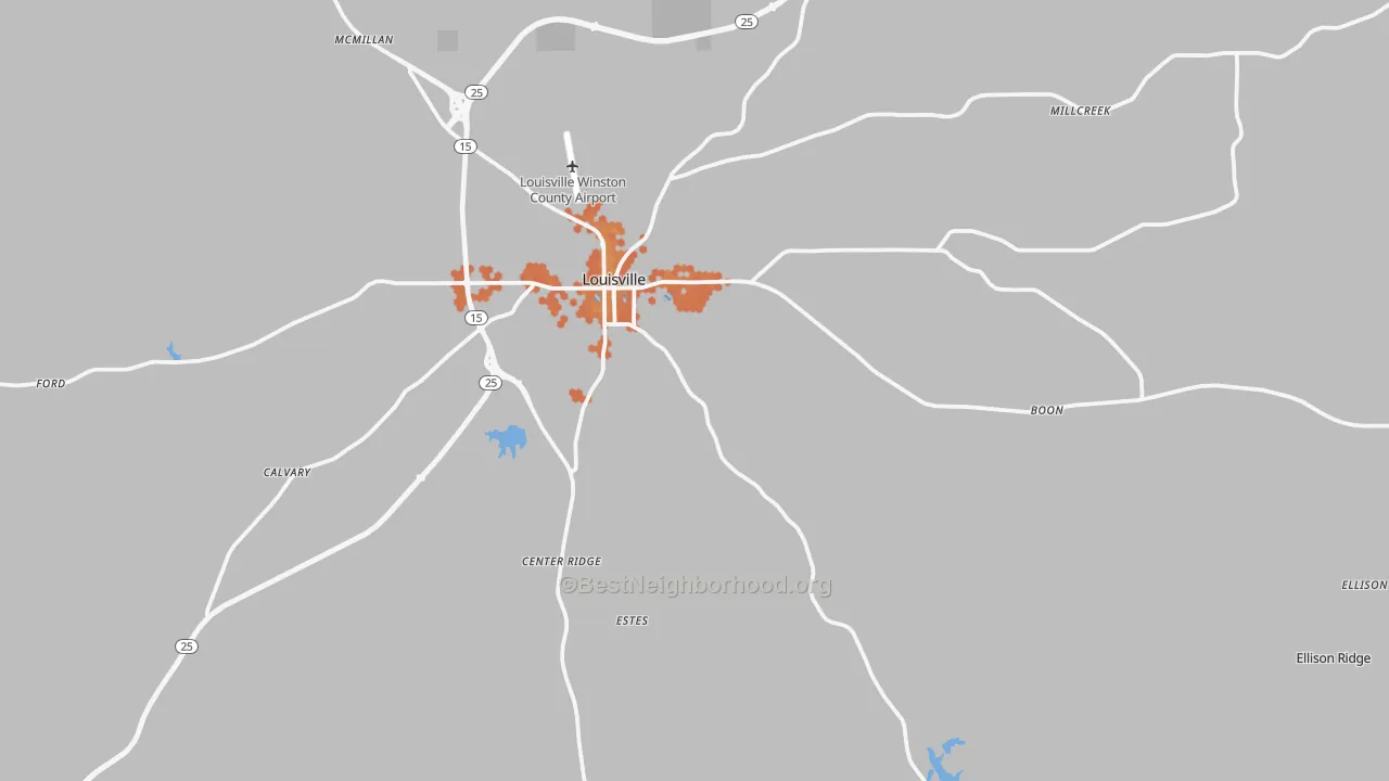 Bike Grade map of 39339, MS