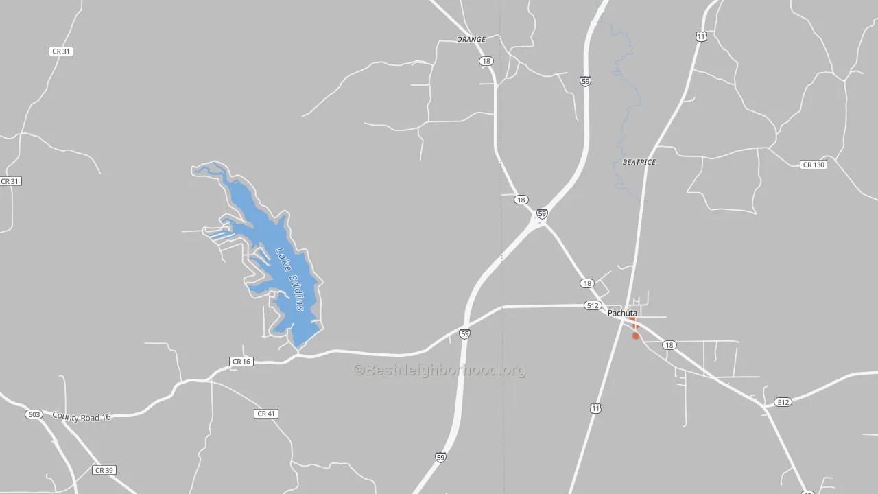 Bike Grade map of 39347, MS