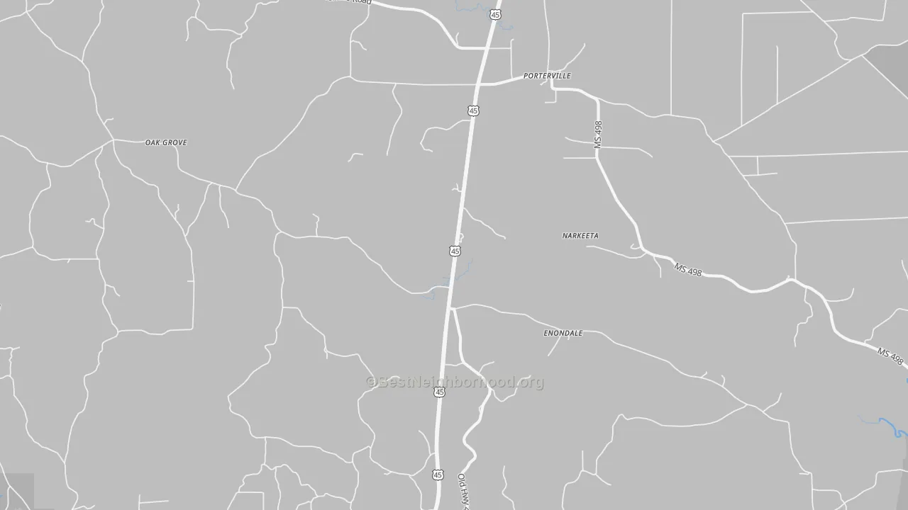 Bike Grade map of 39352, MS