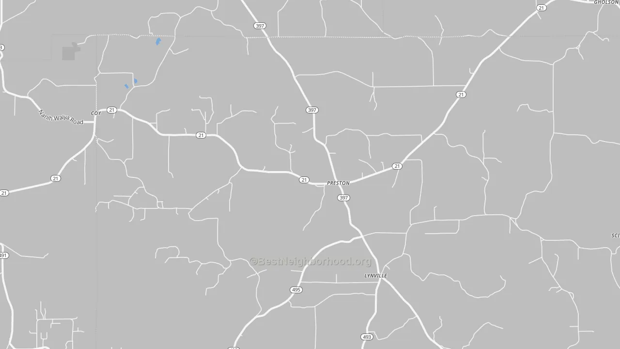 Bike Grade map of 39354, MS