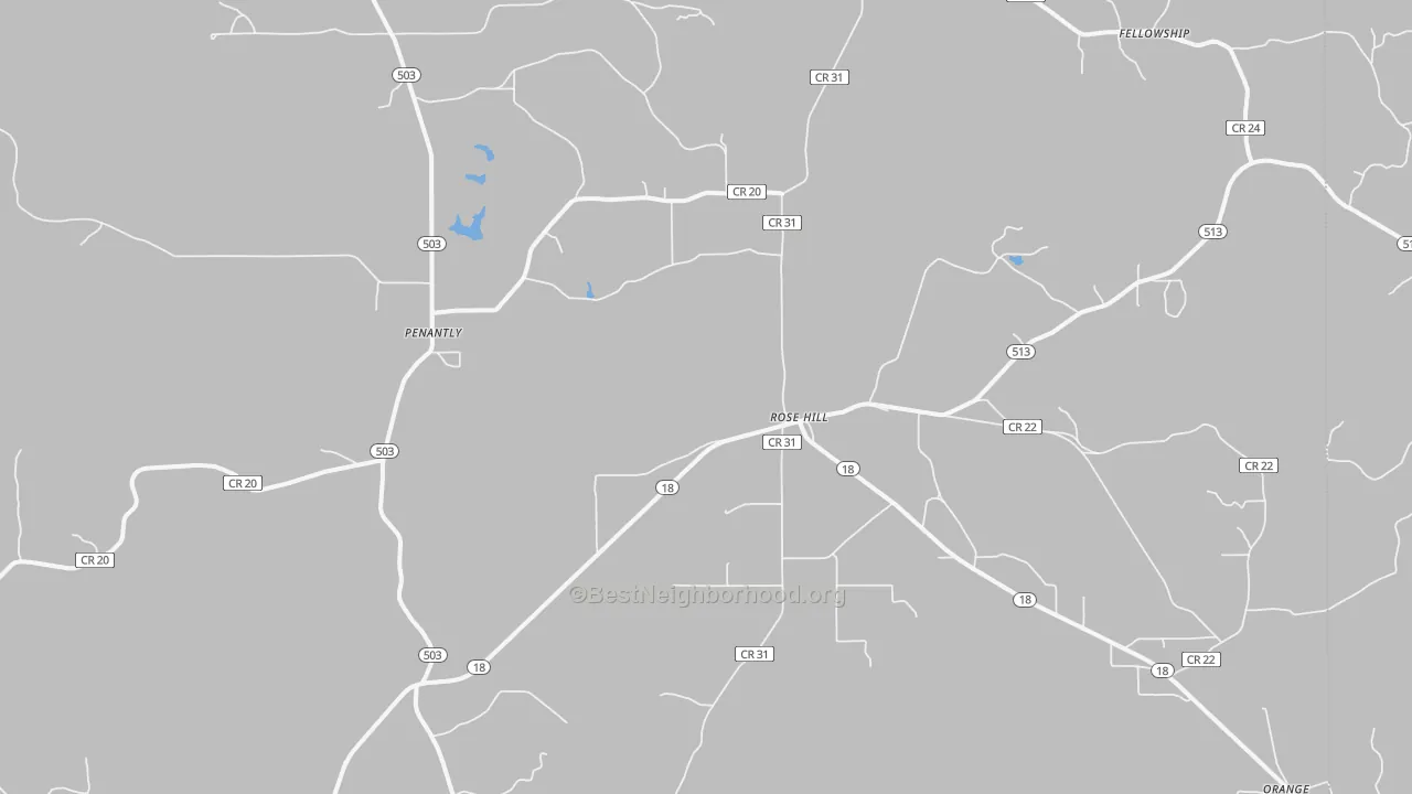 Bike Grade map of 39356, MS