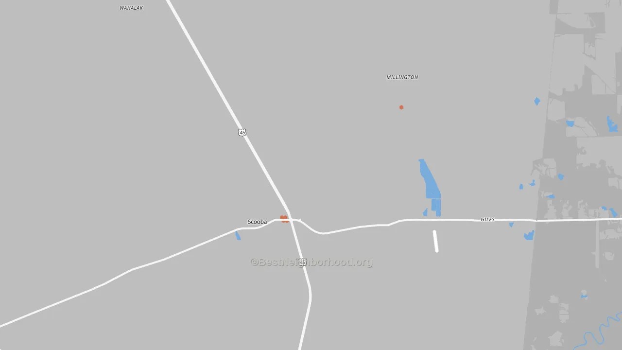 Bike Grade map of 39358, MS