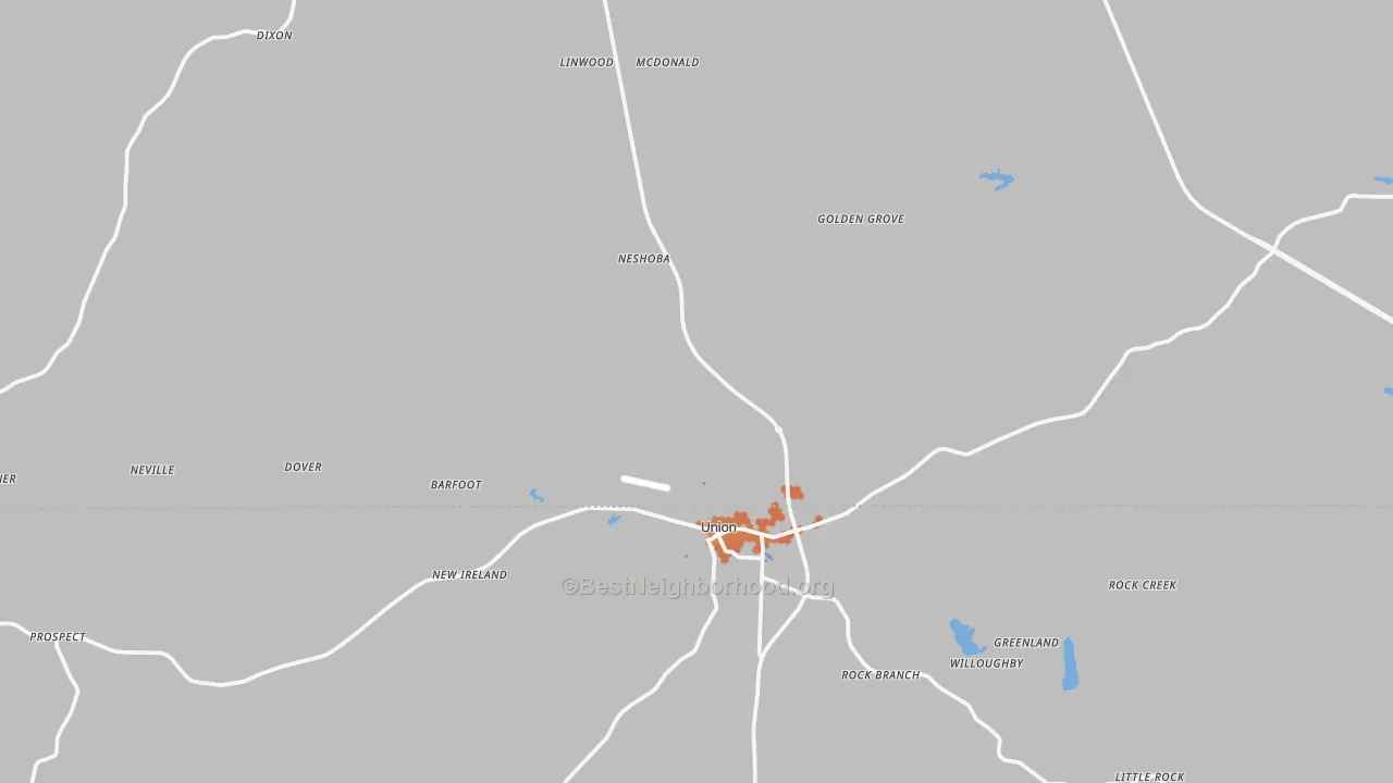 Bike Grade map of 39365, MS