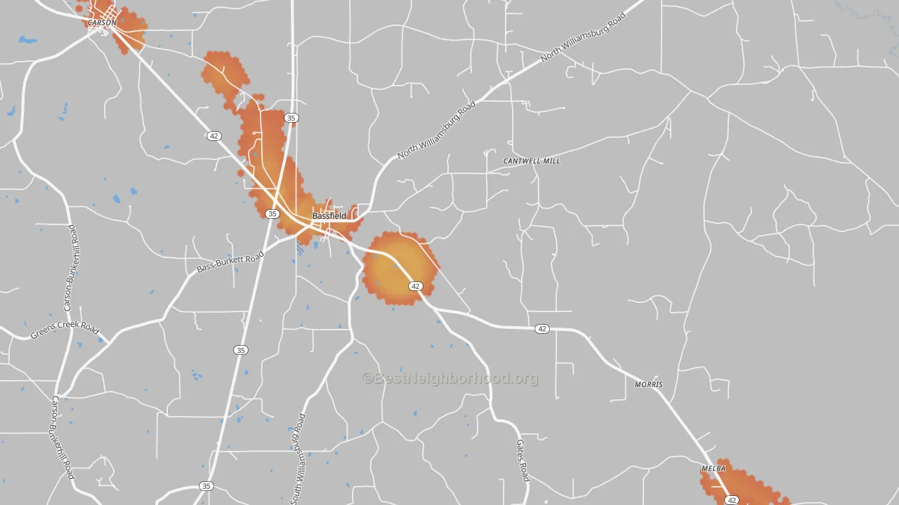 Bike Grade map of 39421, MS