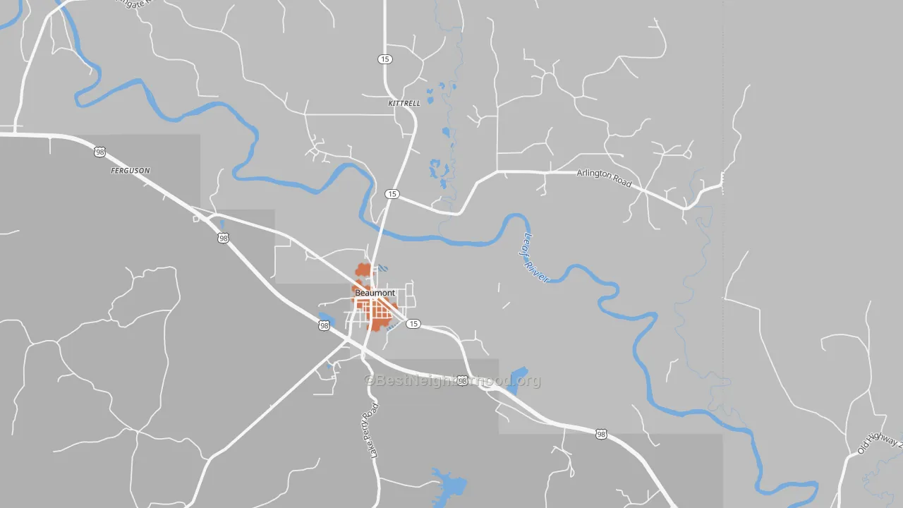 Bike Grade map of 39423, MS