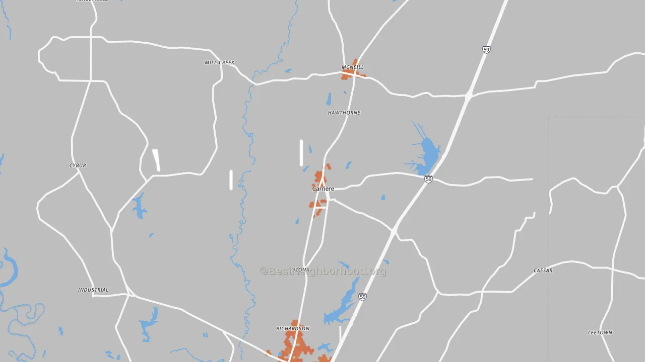 Bike Grade map of 39426, MS