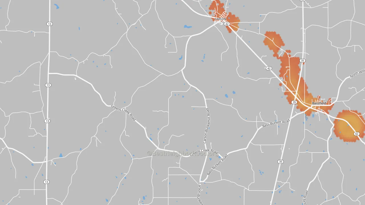 Bike Grade map of 39427, MS
