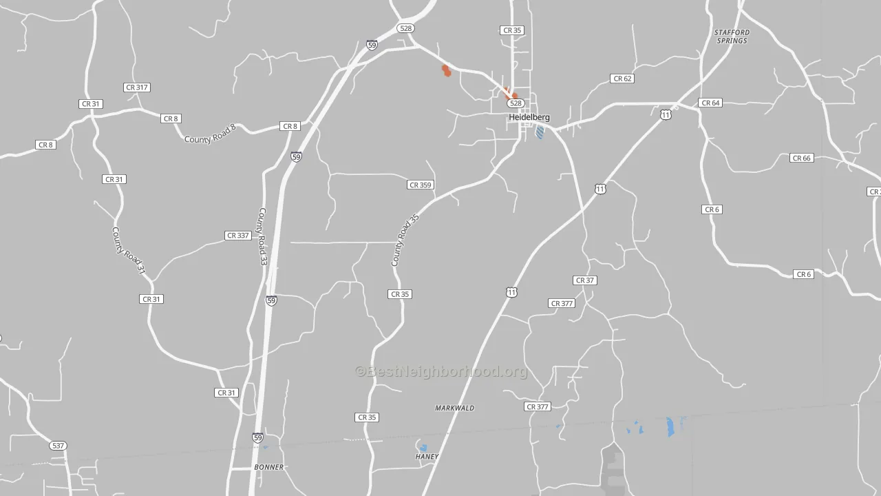 Bike Grade map of 39439, MS
