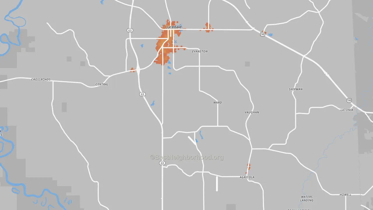 Bike Grade map of 39452, MS