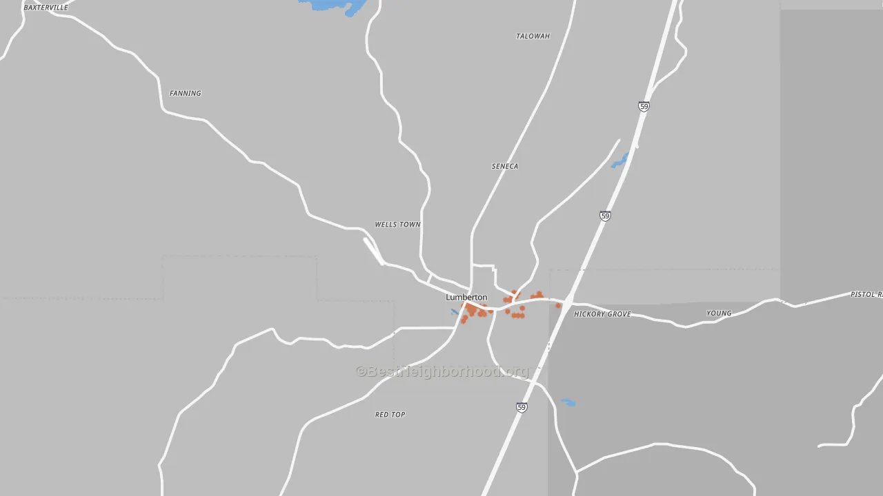 Bike Grade map of 39455, MS