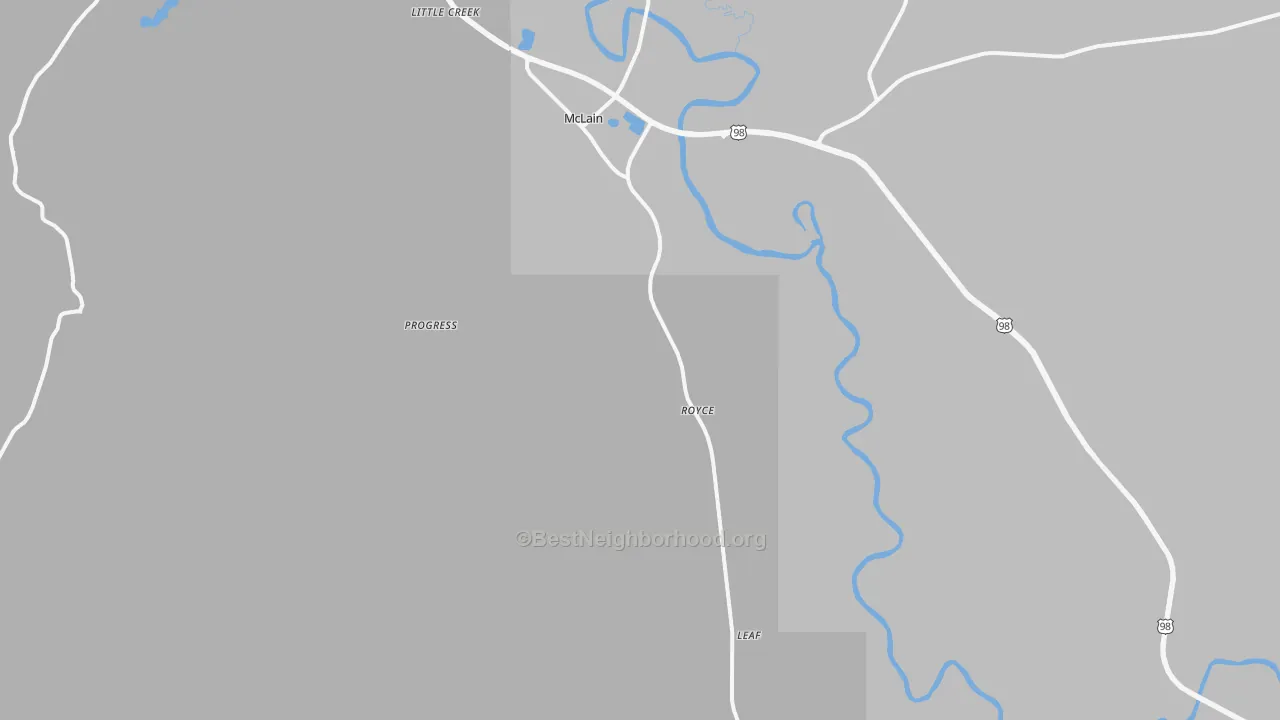 Bike Grade map of 39456, MS