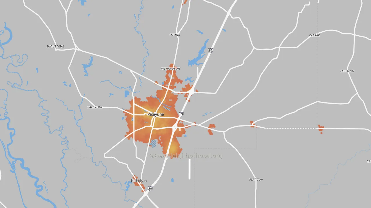 Bike Grade map of 39466, MS