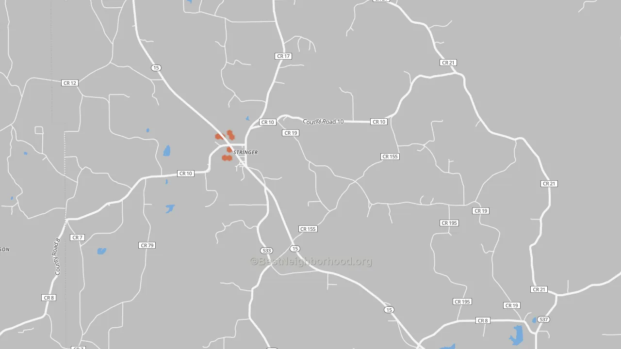 Bike Grade map of 39481, MS