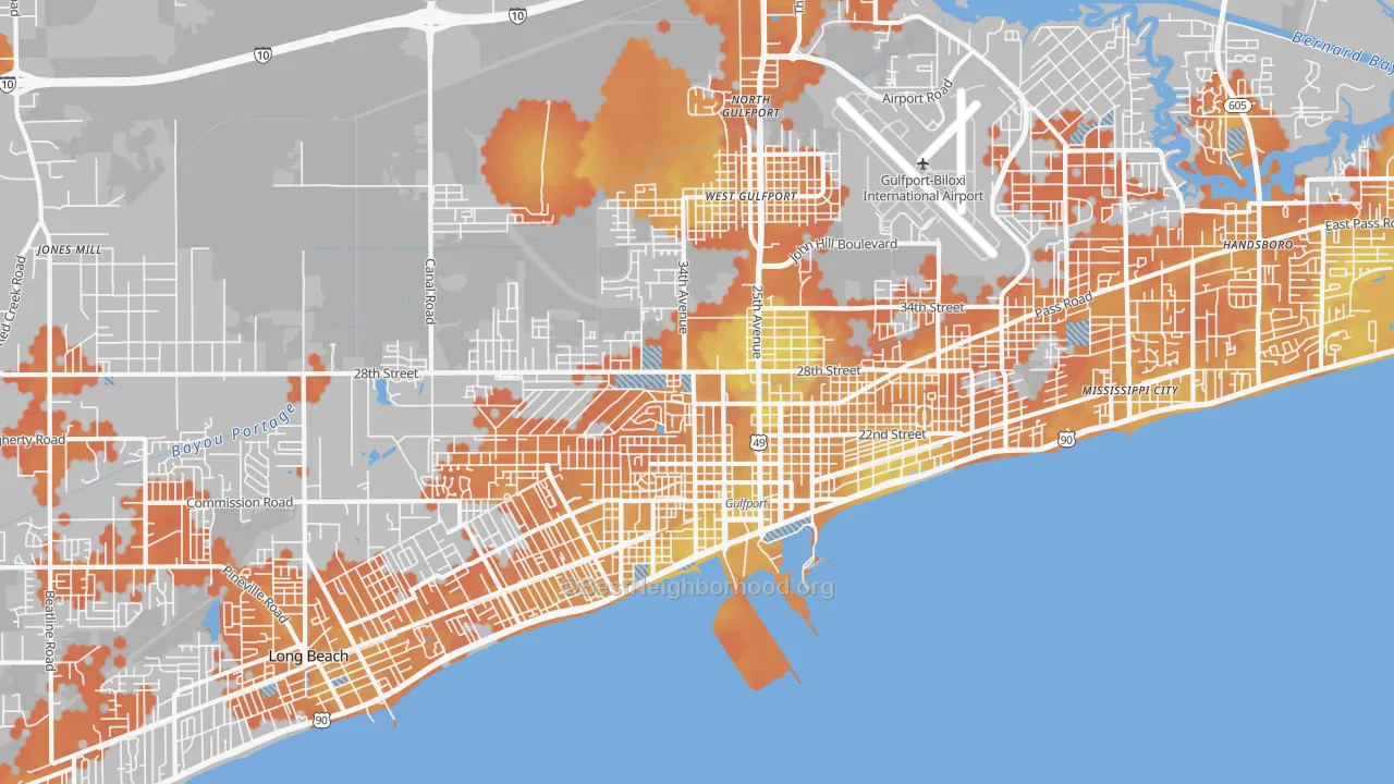 Bike Grade map of 39501, MS