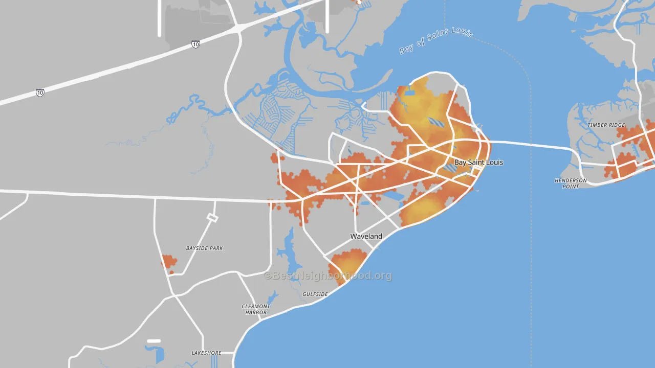Bike Grade map of 39520, MS