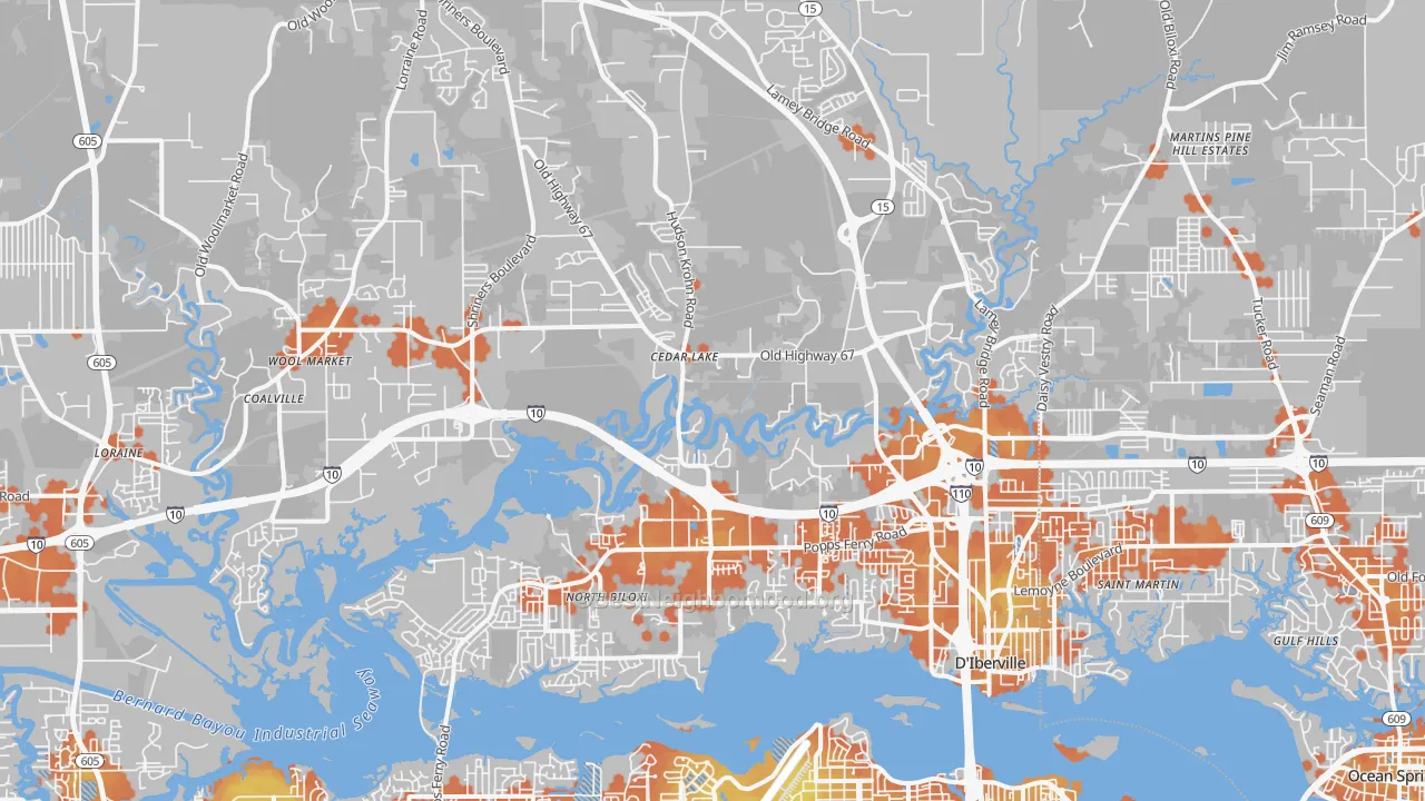 Bike Grade map of 39532, MS