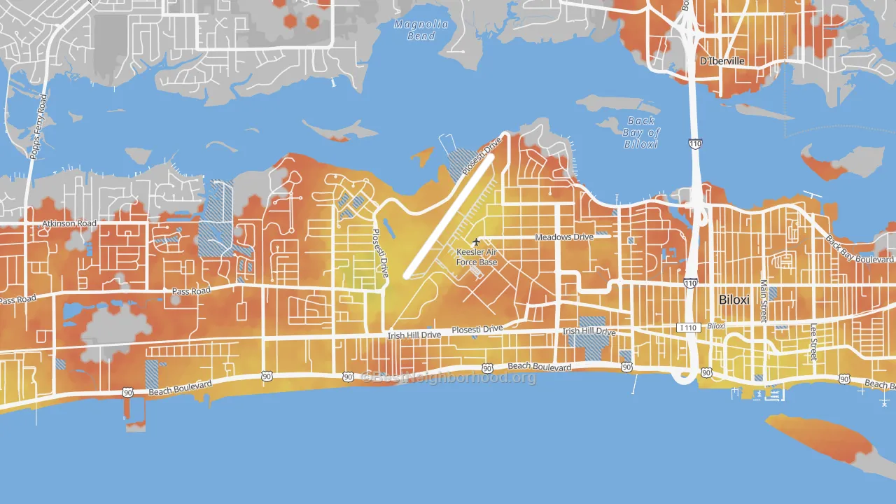 Bike Grade map of 39534, MS