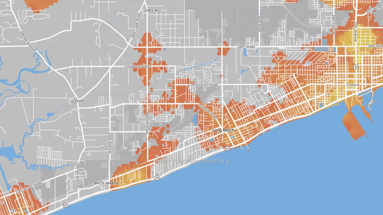 Bike Grade map of 39560, MS