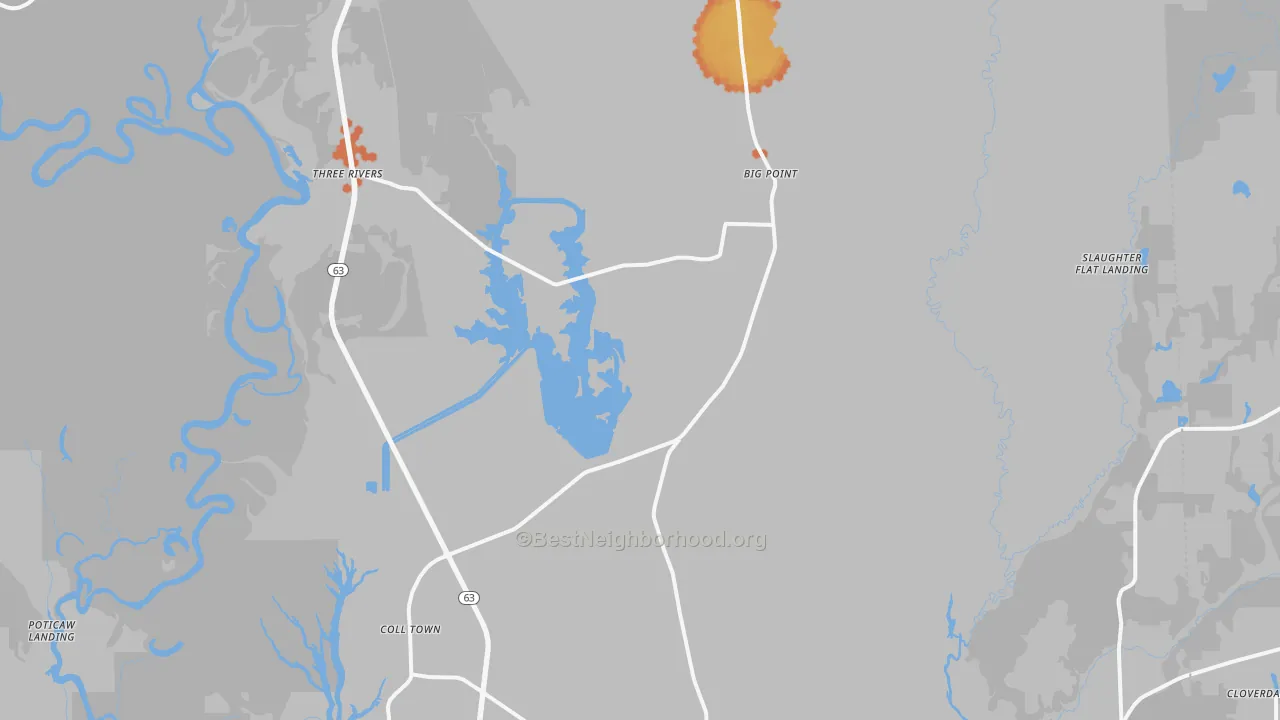 Bike Grade map of 39562, MS