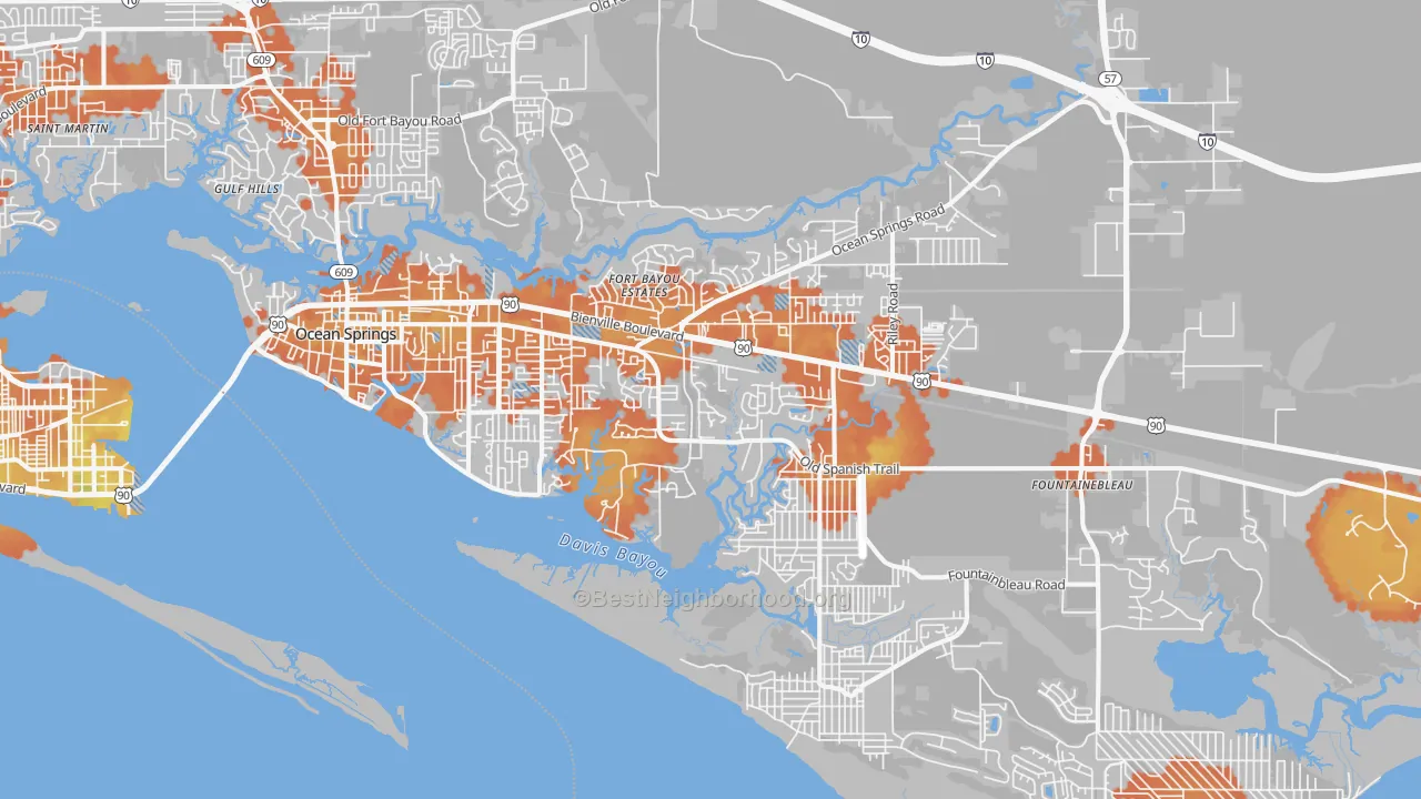 Bike Grade map of 39564, MS