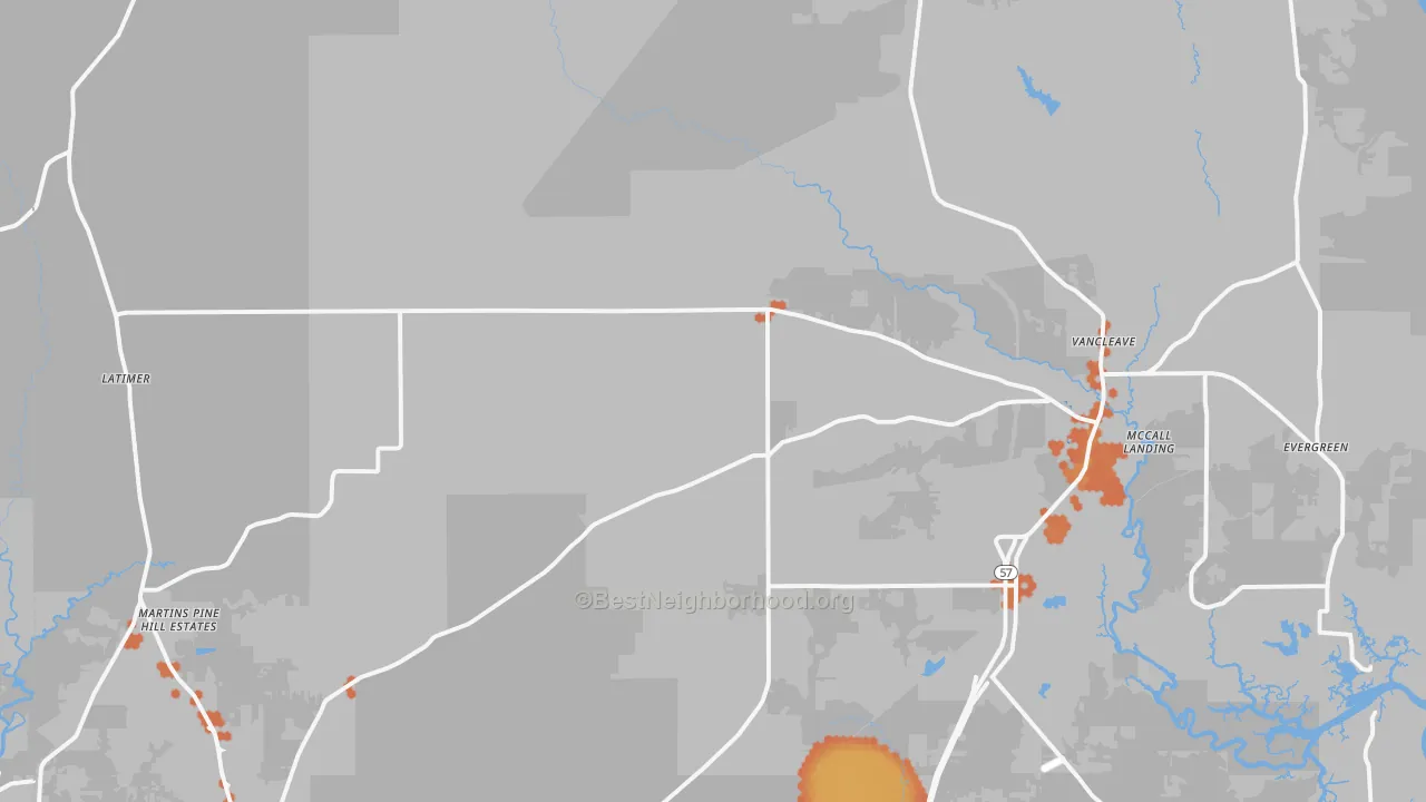 Bike Grade map of 39565, MS