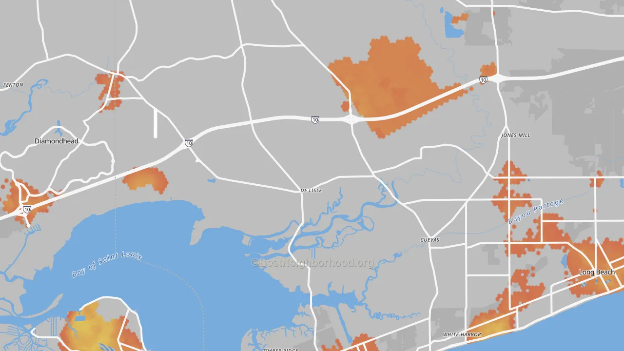 Bike Grade map of 39571, MS
