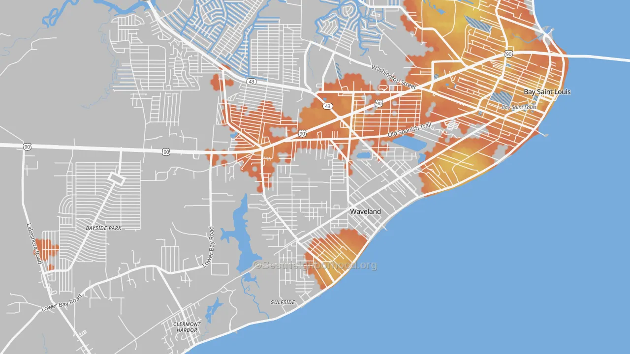 Bike Grade map of 39576, MS